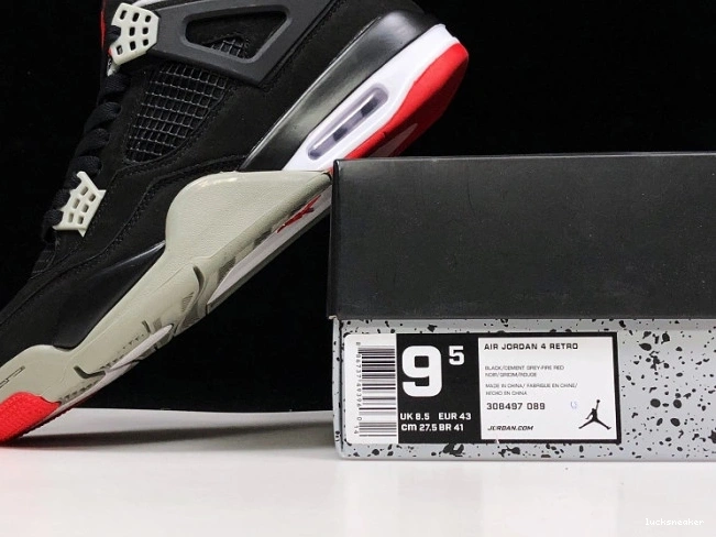 Cheap LUCY CEMENT JORDAN 4 BLACK 308497-060 RETRO 0804
